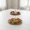 2Tier Dessert Stand Tiered with Wooden Trays Rustic Cake Display Rack for Hosts,
