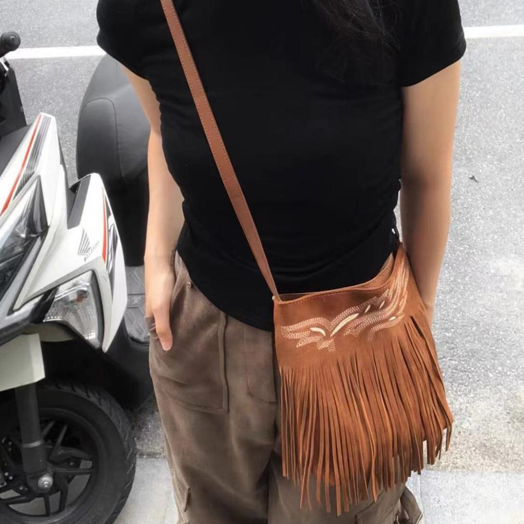 Böhmische Quastentasche Western Denim Xinjiang Reise Umhängetasche Coole Quastentasche