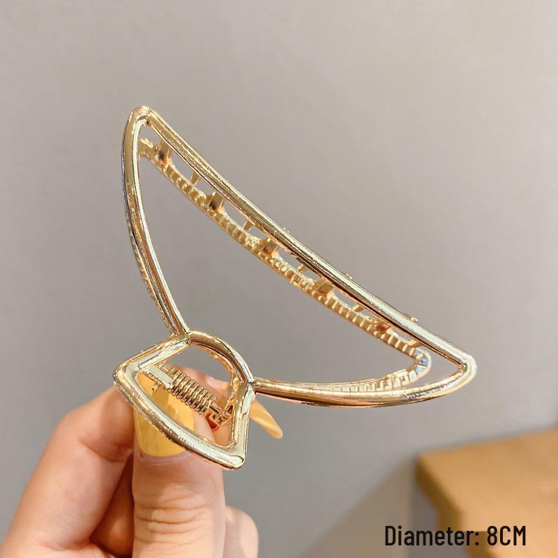 Korean-Style Pearl Metal Hair Claw Clip - Simple, Large, Elegant Shark Clip for Girls