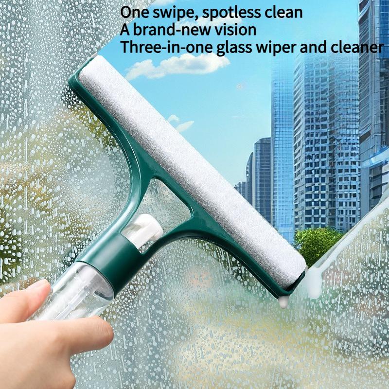 1PC silicone integrated water spray glass scraper, household window scraper, three-in-one wiper, with its own water spray glass cleaning artifact