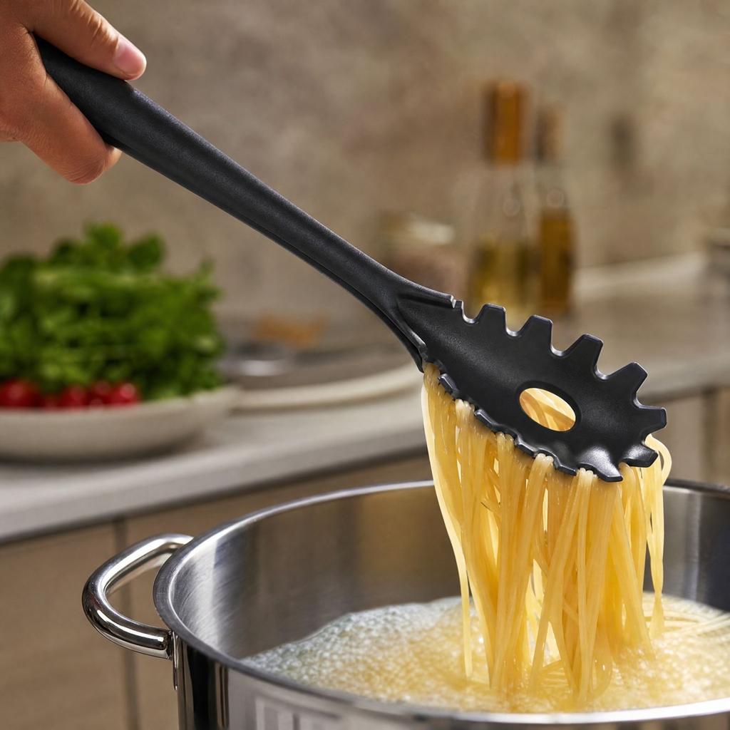 Én Del Silikone Pasta- og Nudelsigte - Spaghetti Serveringsredskab til Køkkenet