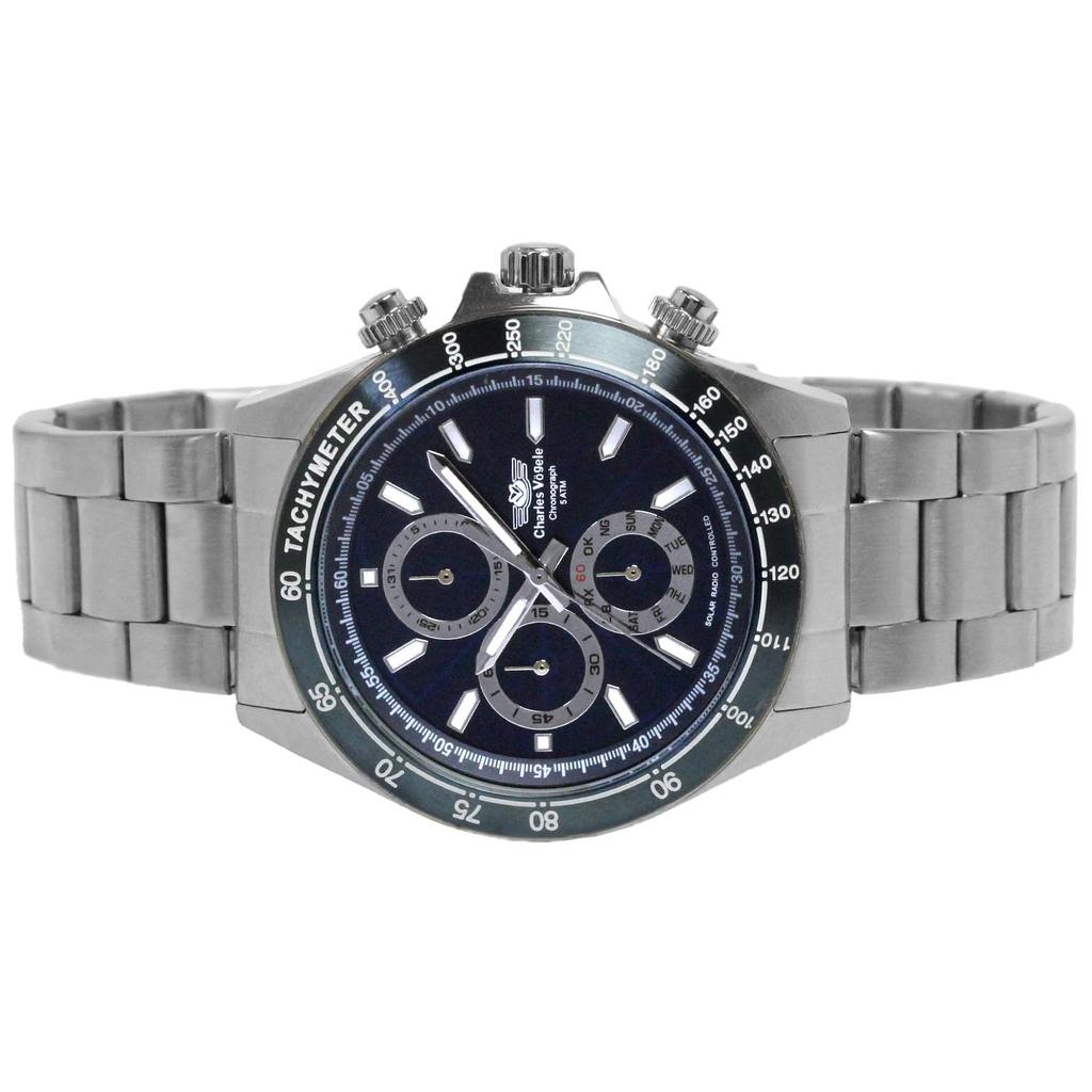 Uhr Radio Solar Chronograph Marke Blau [Charles Hogel] Herren CV9095-5