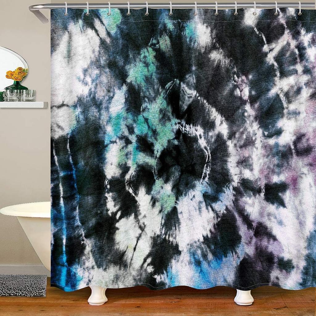 Outer Space Rocket Shower Curtain Galaxy Bath Curtain for Kids Boys Girl Cartoon Bathroom Accessories Universe Starry Sky