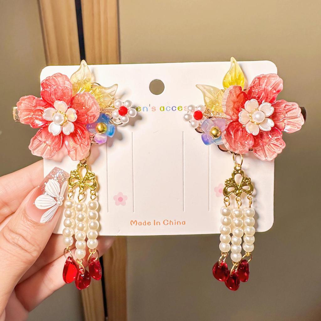 Kids' Classic Hanfu Hair Clip: Fairy Bow Tassel Hairpin for Girls