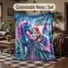 Coperta da divano a tema unicorno con nome personalizzato, coperta morbida e accogliente per casa, divano, letto