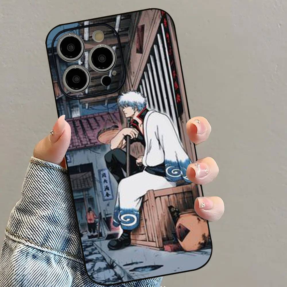 Anime Gintoki Gintama Phone Case For iPhone 16 15 14 13 12 11 PRO MAX PLUS Mini TPU Soft To Skin-friendly Case