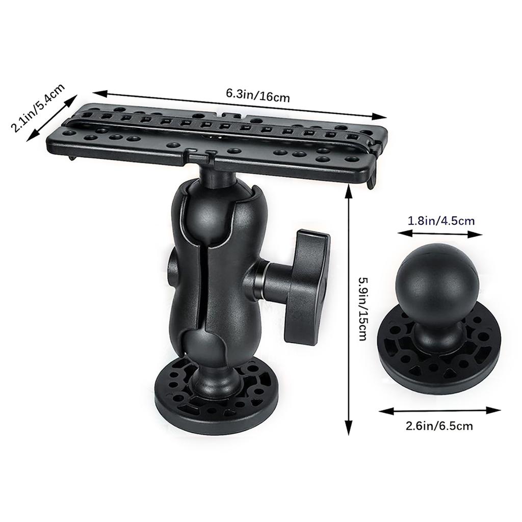 360 Degrees Rotation Fish Finder Holder Universal Kayak Mounting Plate Fish Finder Mount Ball Mount Fish Finder Bracket