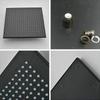 Matte Black Rain Shower Head LED Changing 16" Square Brass Shower Head Faucet Bathroom Accessory Top Over-head Shower Sprayer