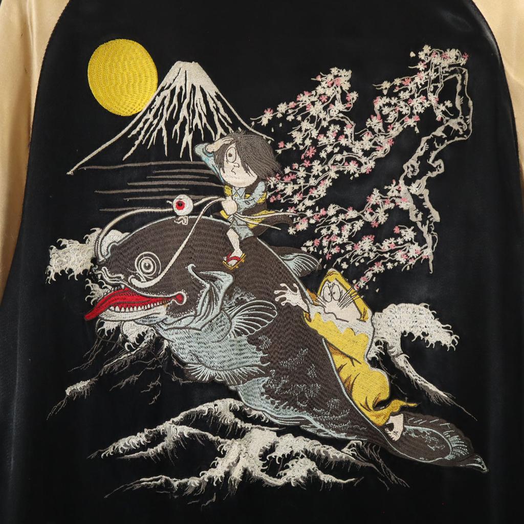 TENSTLIKE Kitaro Catfish Reversible Signature Sukajan Gegege no Kitaro Men's Used
