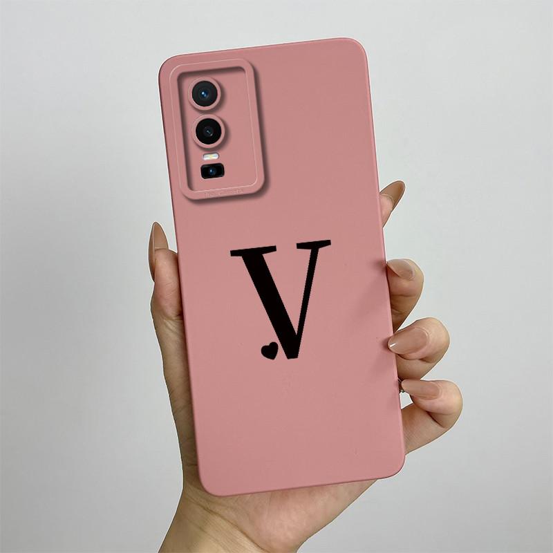 Cover For Vivo Y76 5G Case Love Heart Letters Liquid Soft Silicone Phone Case For Vivo Y76 VivoY76 Y 76 V2124  Back Cover Coque