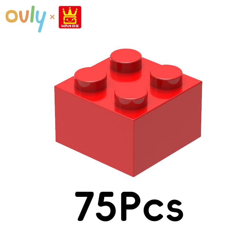 WANGE 2*2 Bausteine 75 Stück Kleine Kompatible Steine 4-Loch Hohe Elemente Zubehör MOC DIY Bulk Kinderspielzeug Nr. 3003