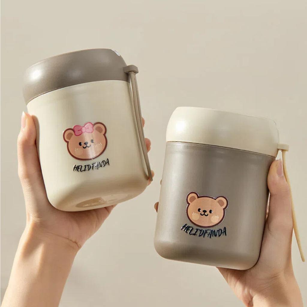 Thickened Plastic Fruit Salad Cup For Kids Students Breakfast Cup With Spoon Portable Sealed Yogurt Oat Container Microwave Safe