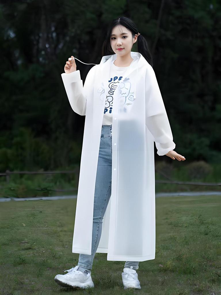 Disposable raincoat adult EVA thickened one-piece matte long men's and women's portable poncho