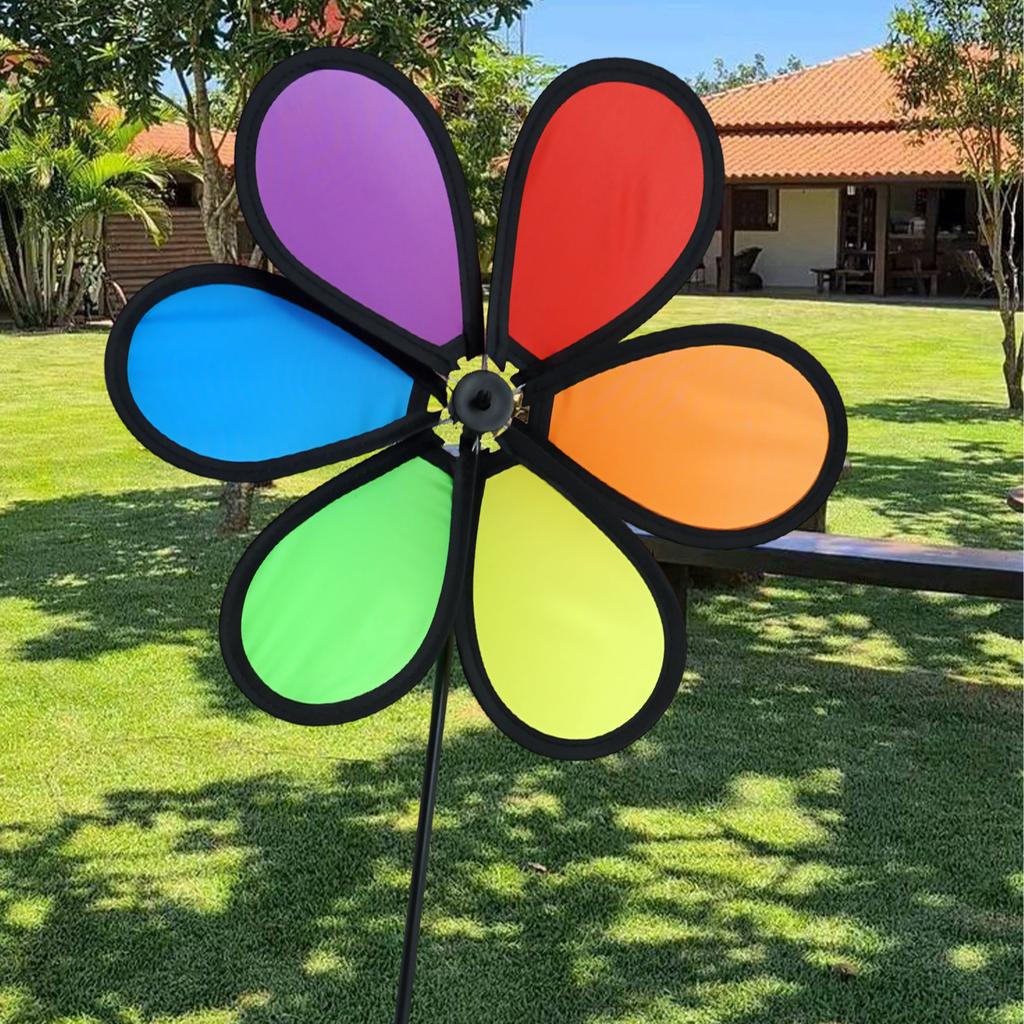 Wind Spinner Flower Windmill 1pc Colorful Fabric Windmill