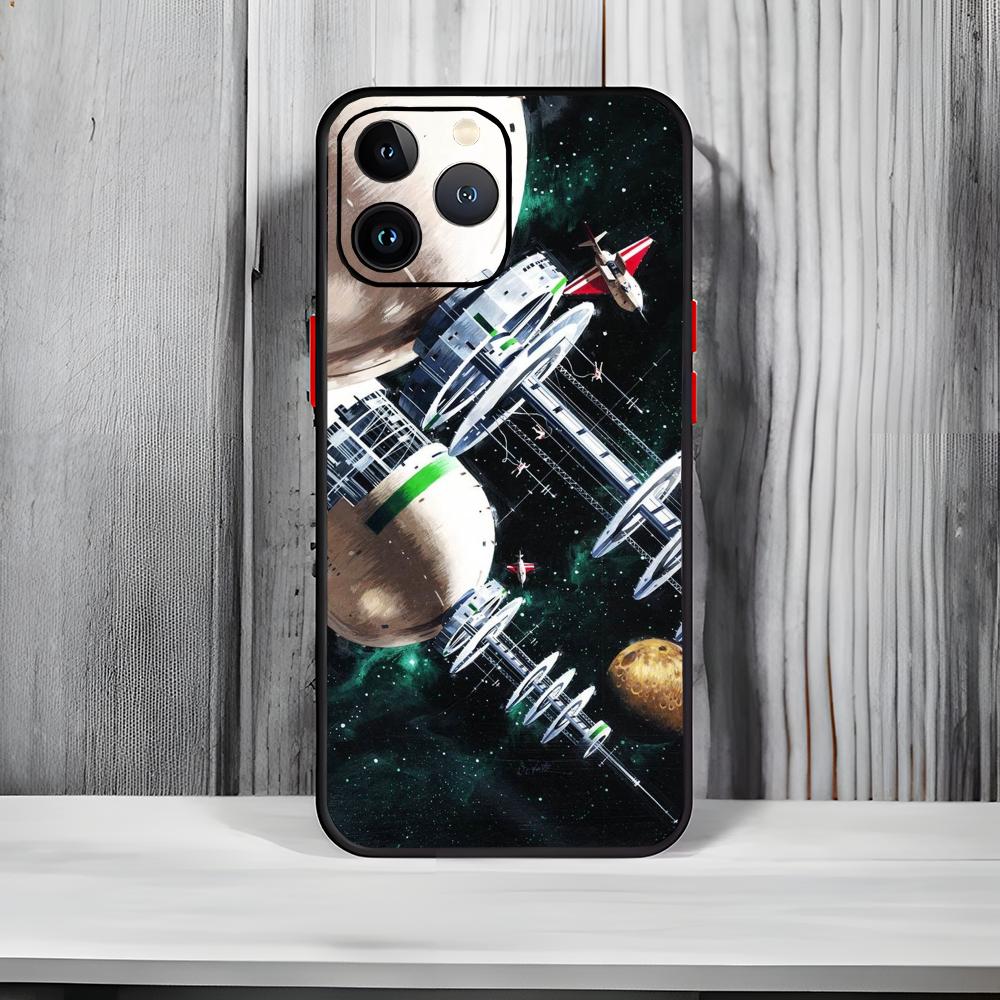

Sci-Fi Concept Art V-Vincent Di Fate Phone Case Black Matte Thin Phone Case For iPhone17 16 15 14 13 ProMax iphone12promax