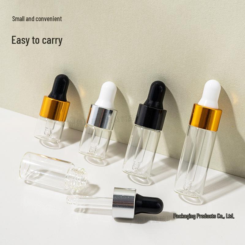 Clear Dropper Bottles - 1ml, 2ml, 3ml, 5ml Sizes, Empty for Serum, Travel-Friendly Packaging