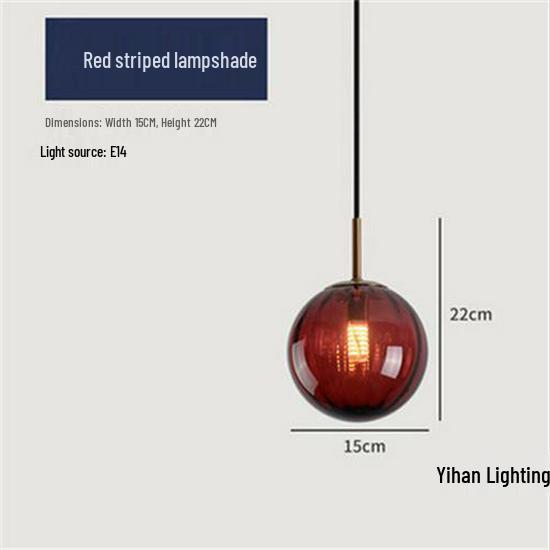 Nordic Modern Pendant Light – Minimalist Glass Fixture for Coffee Shops, Bedside, Bar Counters