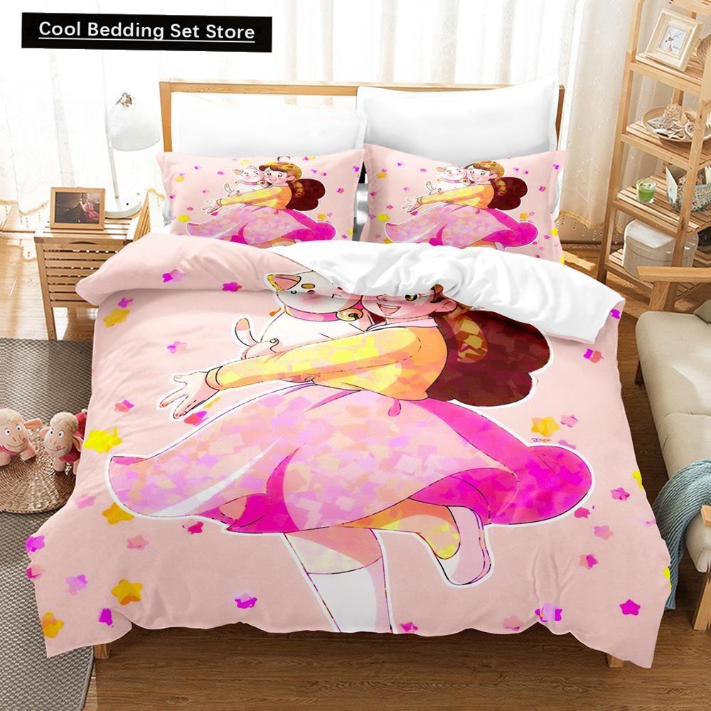 3D Anime Bee And Puppycat Bedding Set Single Twin Full Queen King Size Bed Set Adult Kid Bedroom Duvet cover Sets Home Textiles