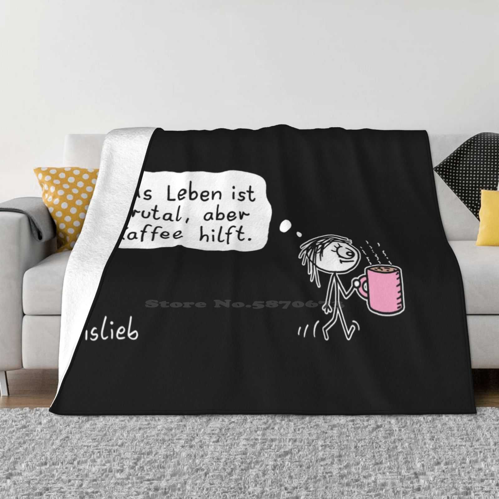 Coffee Cat Mug Best Selling Room Household Flannel Blanket Cats Morning Coffee Motivation Comic Funny Islieb 30x40in