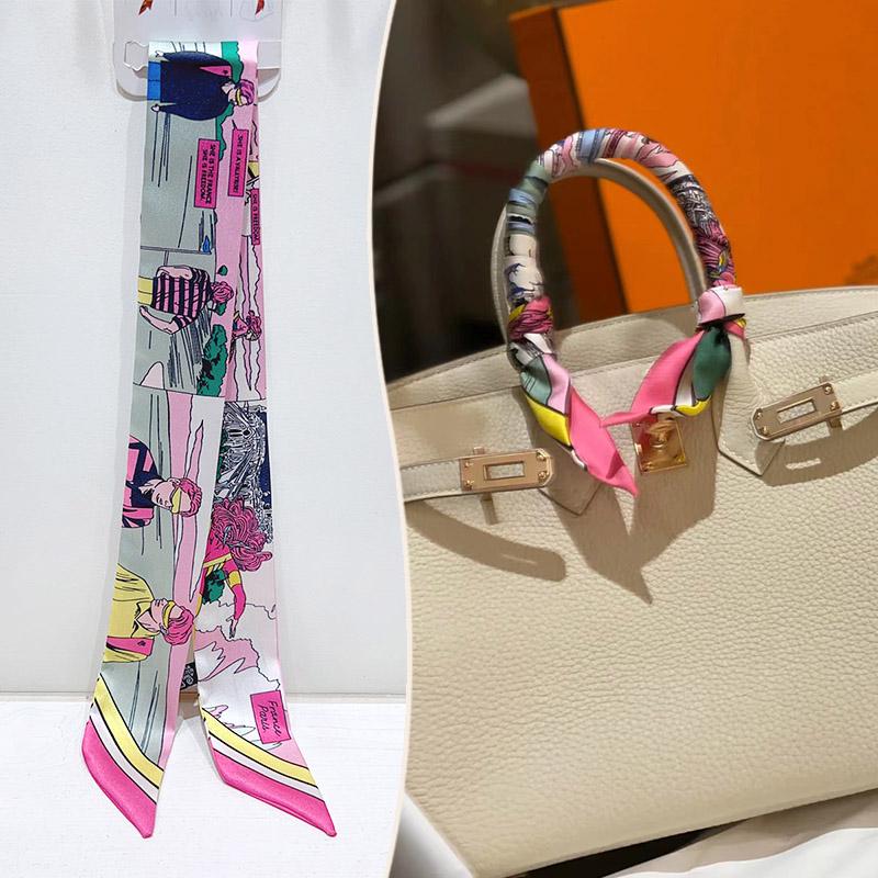 2024 Trendy Silk-Style Scarf Handle Wrap for Bags