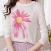 Women's Floral Print Long Sleeve Round Neck T-Shirt