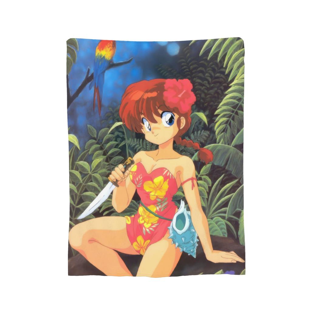 Anime Ranma And Akane Tendo Blanket Fleece Spring/Autumn  Portable Soft Throw Blanket for Bedding Couch Bedspread