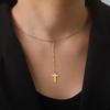Cazador Jesus Religious Jewelry Double Cross Choker Necklaces Stainless Steel Gold Color Chain Necklaces for Women Girls 2026