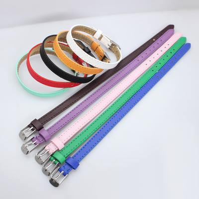 20pcs 8mm Genuine Real Leather Bracelet Wristband For Slide Letter Charms Women Men Jewelry Making Pet Collar DIY Accessories
