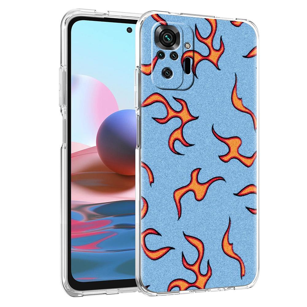 Phone Case For Xiaomi Redmi Note 15 14 5G 13 12 10 11 Pro Plus 4G 14C 13C 12C Soft TPU Cover Flame Pattern