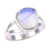 Natural Rainbow Moon Stone Gemstone Handmade 925 Sterling Silver Ring S.8 W7L79