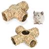 Grass House for Bunny for Hay Nest Small Animal Chew Toys for Teeth Handcrafted Woven Straw Tunnel Tube House for Hamste
