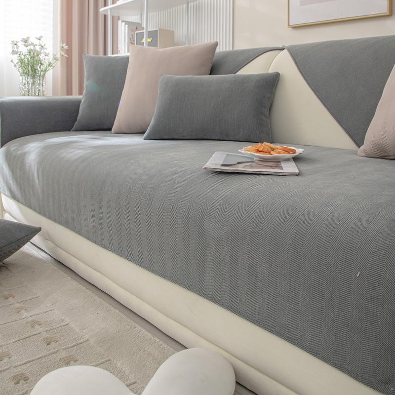 

Подушка для дивана из синели, универсальный простой нескользящий чехол на четыре сезона, тканевый кожаный чехол для дивана, подушка, спинка 70*70cm