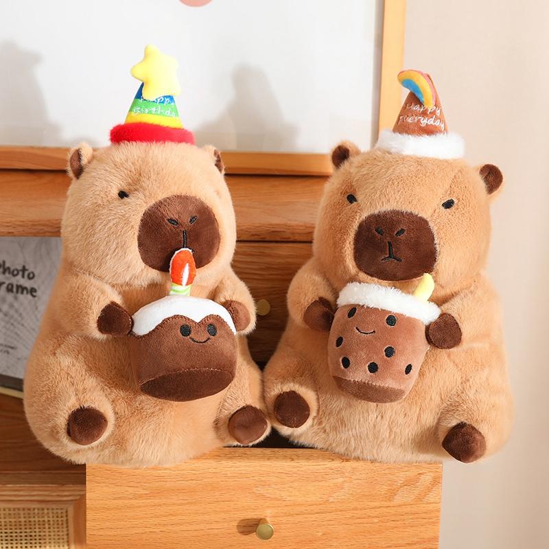 Capybara Plush Doll Cute Capibara Anime Fluffty Toy Kawaii Plushie Happy Birthday Doll Gift for Girl Friend Soft Stuffed Animals
