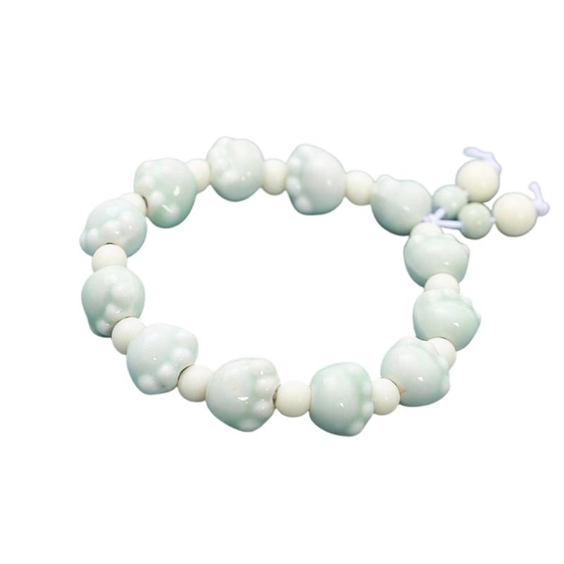 Очаровательный Мультяшный Браслет-Браслет с Керамическим Подвесками в Виде Лапки Кошки на Эластичной Нити, Удобное Модное Украшение, Подарок для Женщин