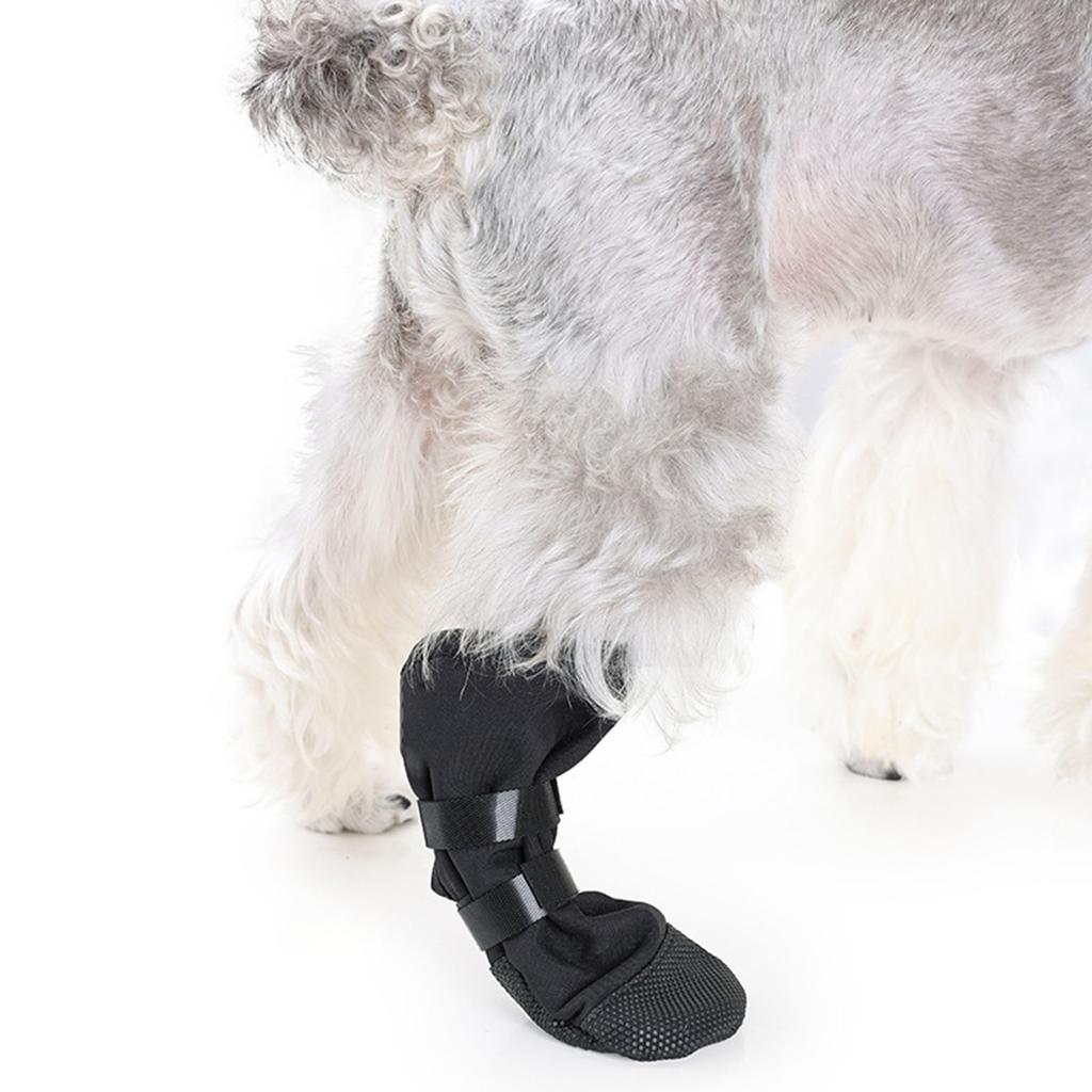 4Pcs Dog Feet Cover Protective Shoes for Pet with Adjustable Sticker Shoes Dogs Thick Grip Booties with Adjustable Stick