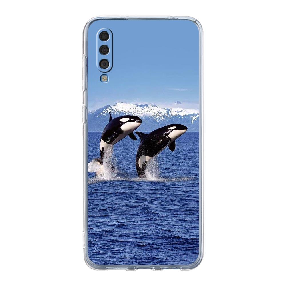 Case For Samsung A54 A52 A50 A70 A40 A20S A20E A02S A12 A14 A16 A22 A24 A42 A34 A32 5G A04s A06 Orca ocean lovely killer whale