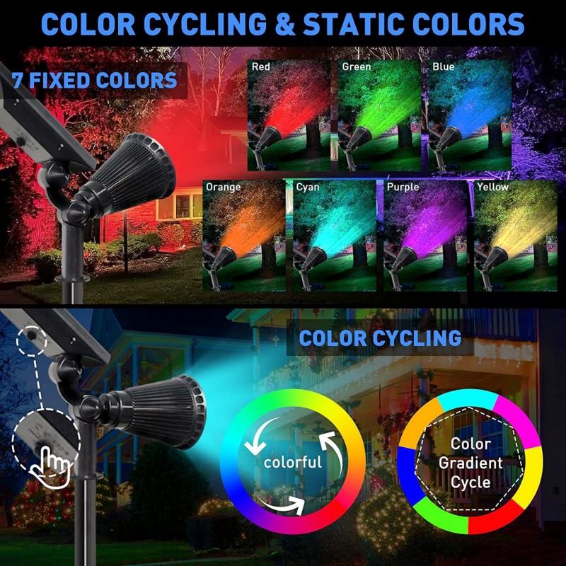 Outdoor 4/7LED Solar Lamp RGB Solar Lawn Light Garden Landscape Spotlights for Garden Yard Porch Lawn Ground Decoration