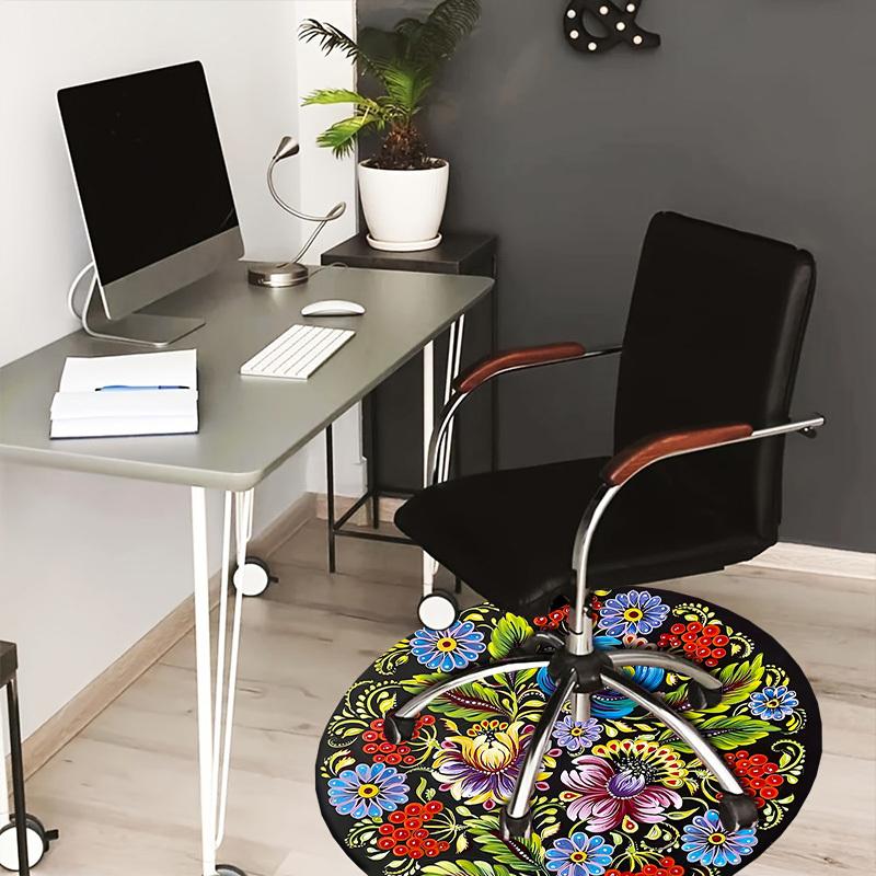 1pc Office Carpet Chair Mats Colorful Floral Mandala Design Perfect for Decorating Office Chairss, Or Bedrooms.YDT450 80cm by 80cm