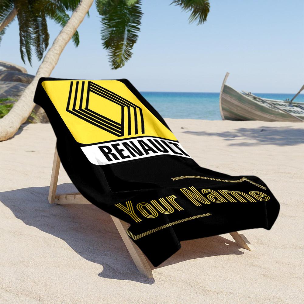 Renault Personalisierbares Namens-Strandtuch Hohe Saugfähigkeit & Schnelltrocknend Perfekt für Reisen, Yoga, Camping und Schwimmen