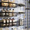 Useful Metal Bathroom Shelf Adhesive Drain Wall Mounted Shelf Removable Space Saving Shower Storage Rack Shower Area