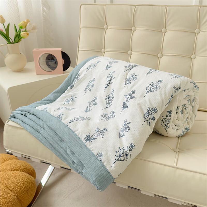 Jumeng Home Textiles Fresh Print Bubble Cotton Summer Quilt