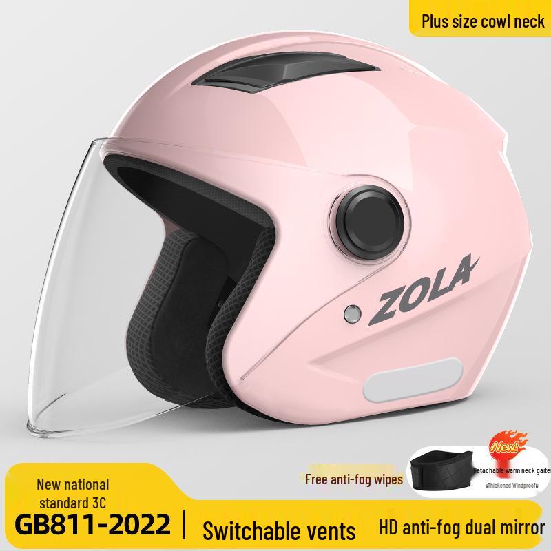 Men's Winter Electric Bicycle Helmet with Anti-Fog and Double Visor, 3C Certified, Korean Style for Motorcycles and Scooters.
