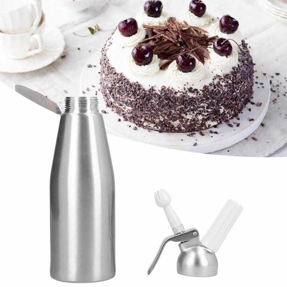 1000ml Capacity Whipped Cream Dispenser 3 Decorating Nozzles\ Dessert Maker Cake Decorating