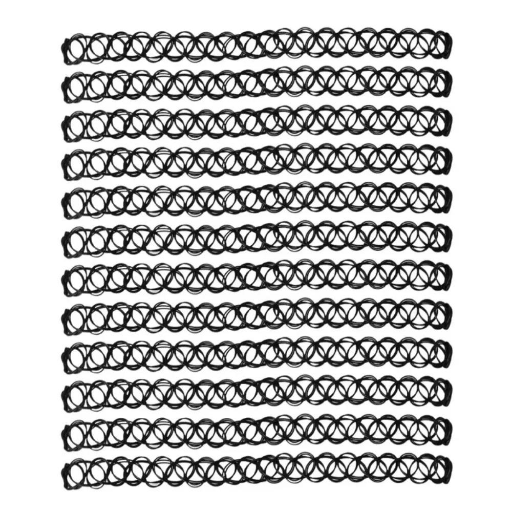 Gothic Black Choker Fashion Necklace for Punk Girl Women Vintage Elastic Braided Fish Thread Choker Gift