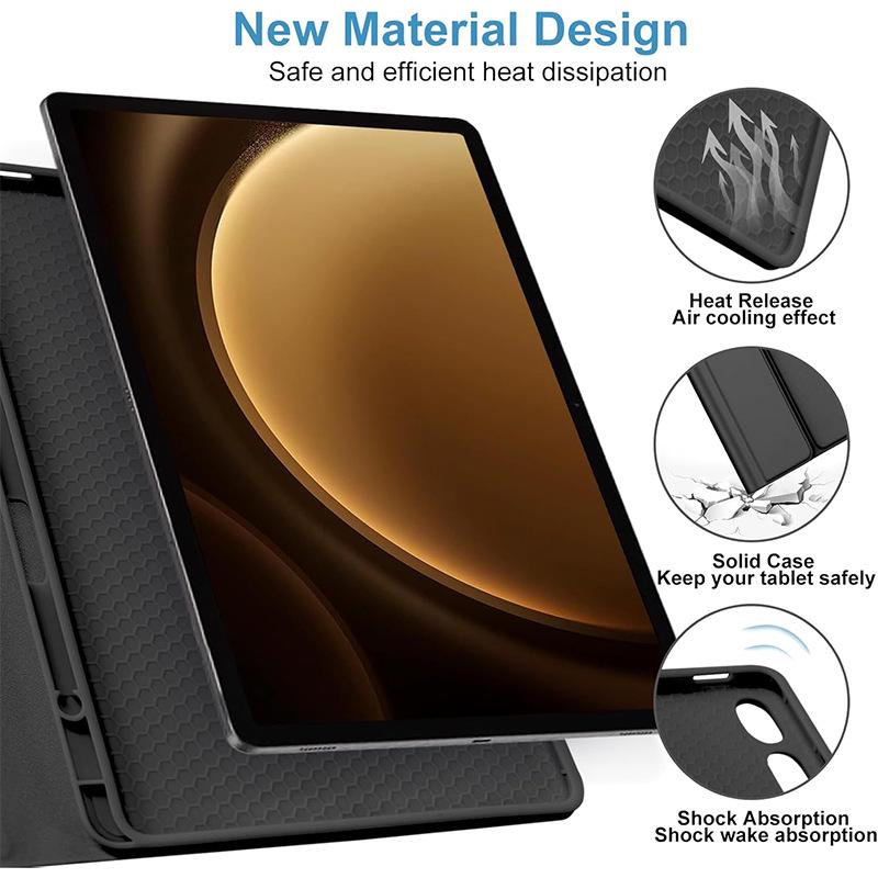 Compatible Samsung Tablet A11+ Bluetooth Keyboard Case with Touchpad, Pen Slot, and Detachable Leather Cover for A9plus X210.