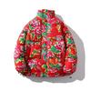 Cappotto di Cotone Taglia Larga con Stampa Floreale Stile Etnico Cinese