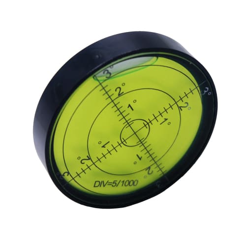 Aluminum High-Precision Horizontal Bubble Level Tool, Round, 2.4 Inches (60mm) (Black, Green)