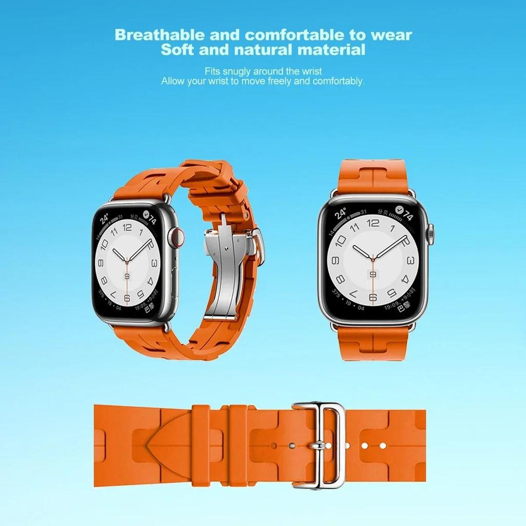 Con Logo Kilim Cinturino in Silicone a Giro Singolo Cinturino per Apple Watch 46mm 42mm Cinturino per Iwatch 11 10 9 8 Ultra3 49mm 45mm 38mm Cinturino per Orologio