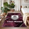 Crystal Velvet Rug Custom Name Text, Soft Non Slip Floor Mat Home DecorBurnley Football