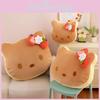 Plush Toast Cartoon Cat Pillow Suitable For Comfortable Cuddling